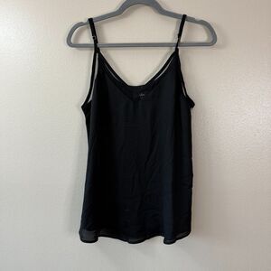 Lulus Black Cami Mesh Trim Tank